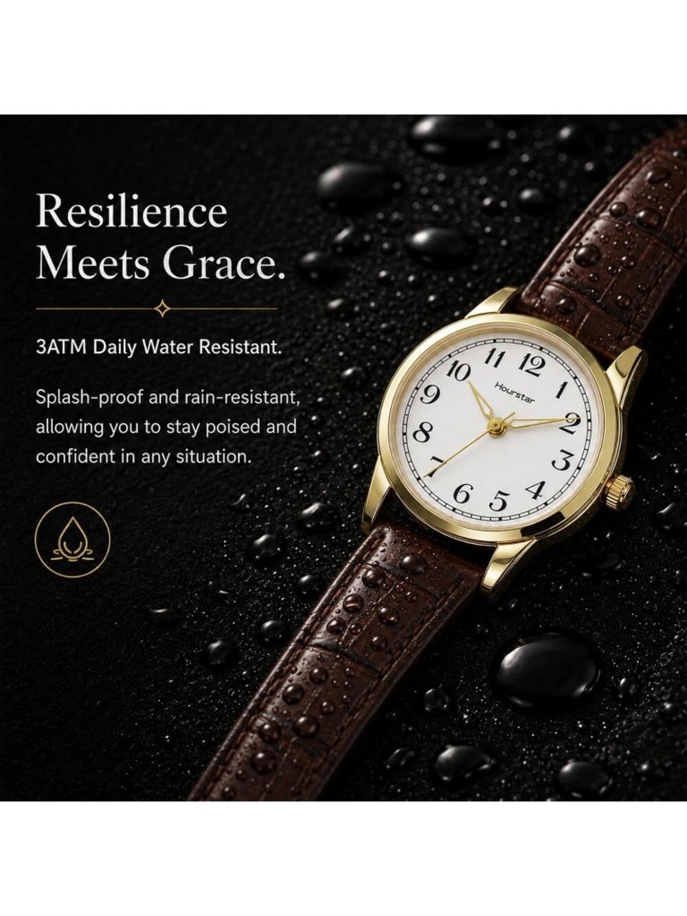 Women's Brown Soft Leather Band Casual Small Simple Analog Dress Wrist Watches - Picture 4 of 7